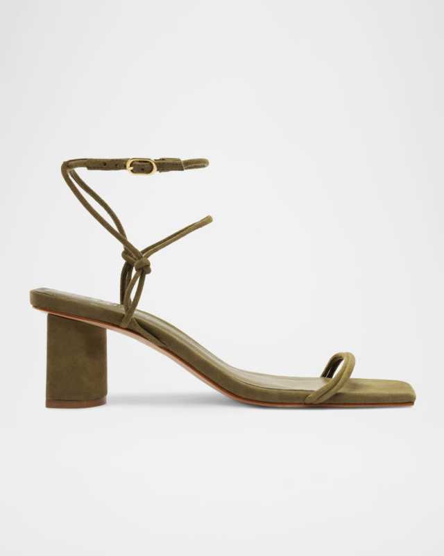 Pompeii Strappy Suede Block-Heel Sandals